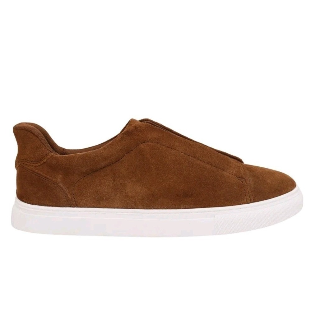 George Suede Leather Slip-On Sneakers Brown Men's Size 10 NWT New - Picture 3 of 8